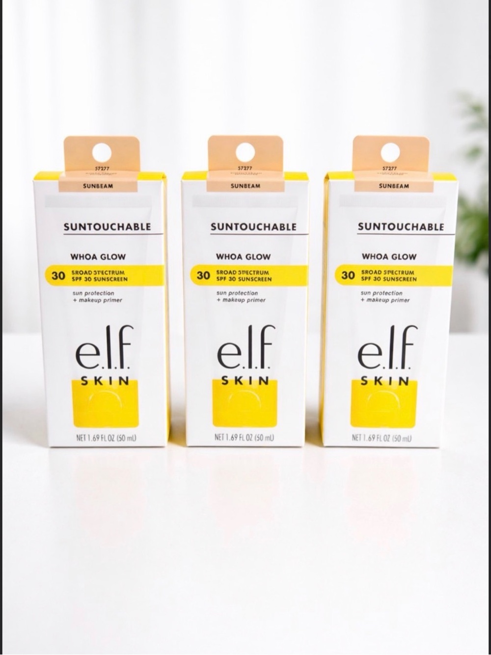 3 boxes of e.l.f. SKIN Whoa Glow Primer